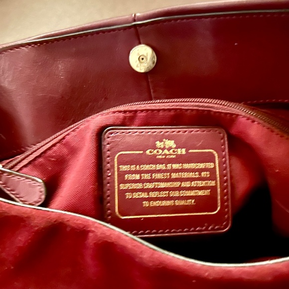 Coach Madison Shoulder Bag Maroon Leather & Suede F35723 - Picture 9 of 10